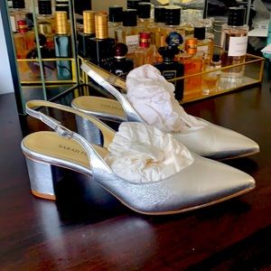 Sarah Flint Emma Sling silver 2.5” block heel